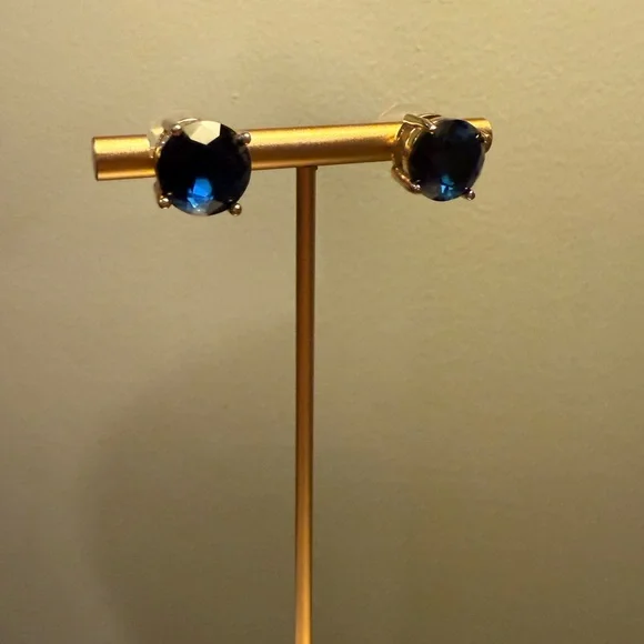 Vintage Y2K KATE SPADE • Navy/Gold Gumdrop Stud Earrings - Picture 5 of 10